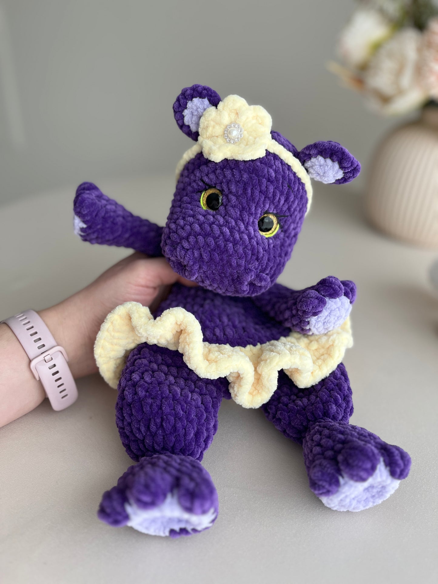 Crochet OLI the Hippo- Snuggler
