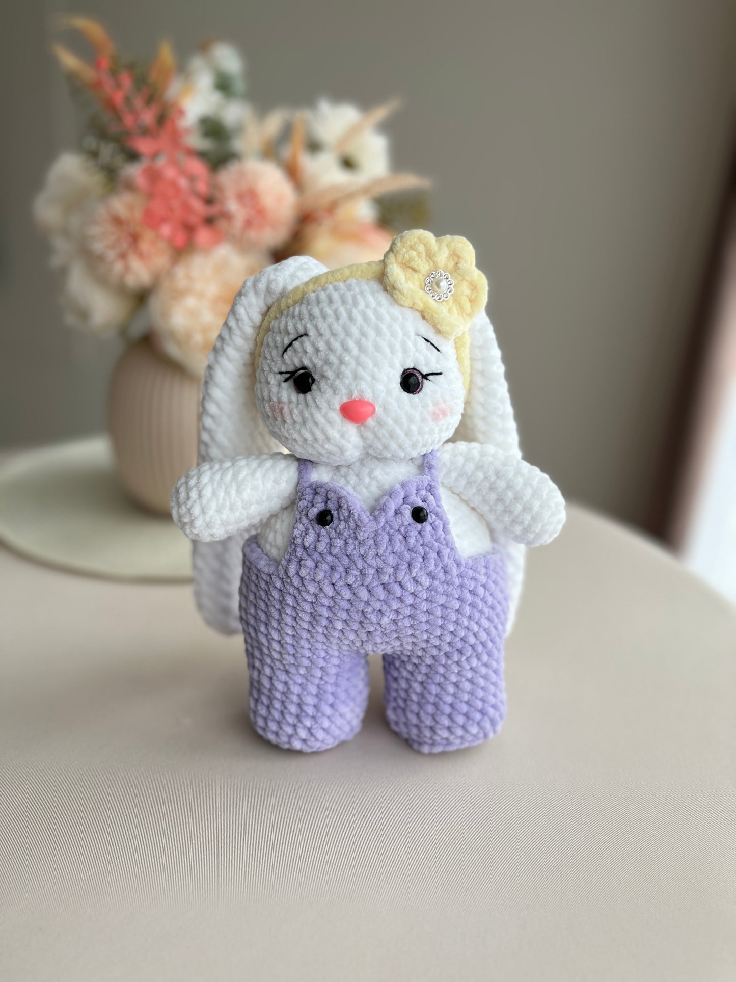 Crochet Bunny in Purple Costume