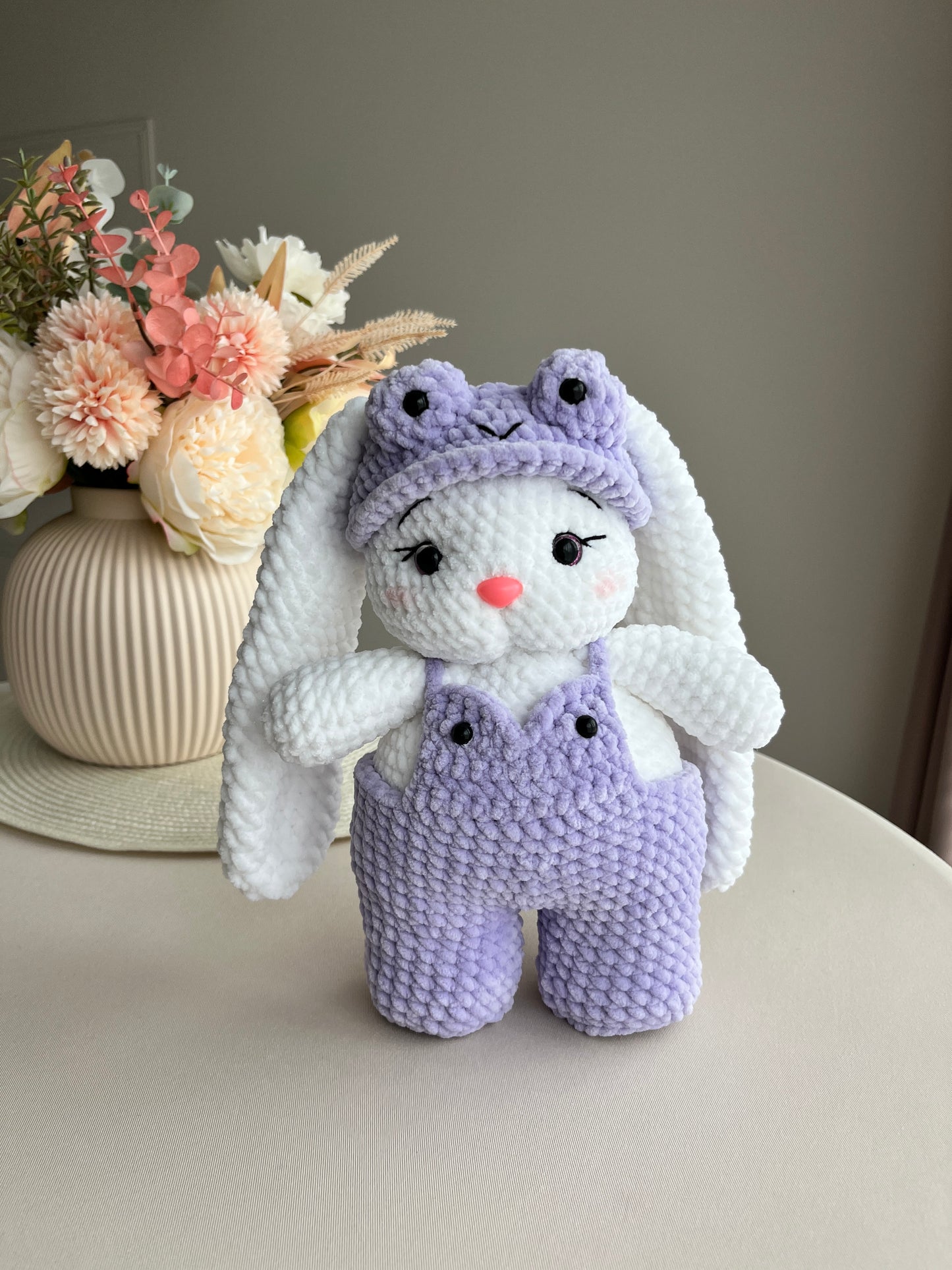 Crochet Bunny in Purple Costume