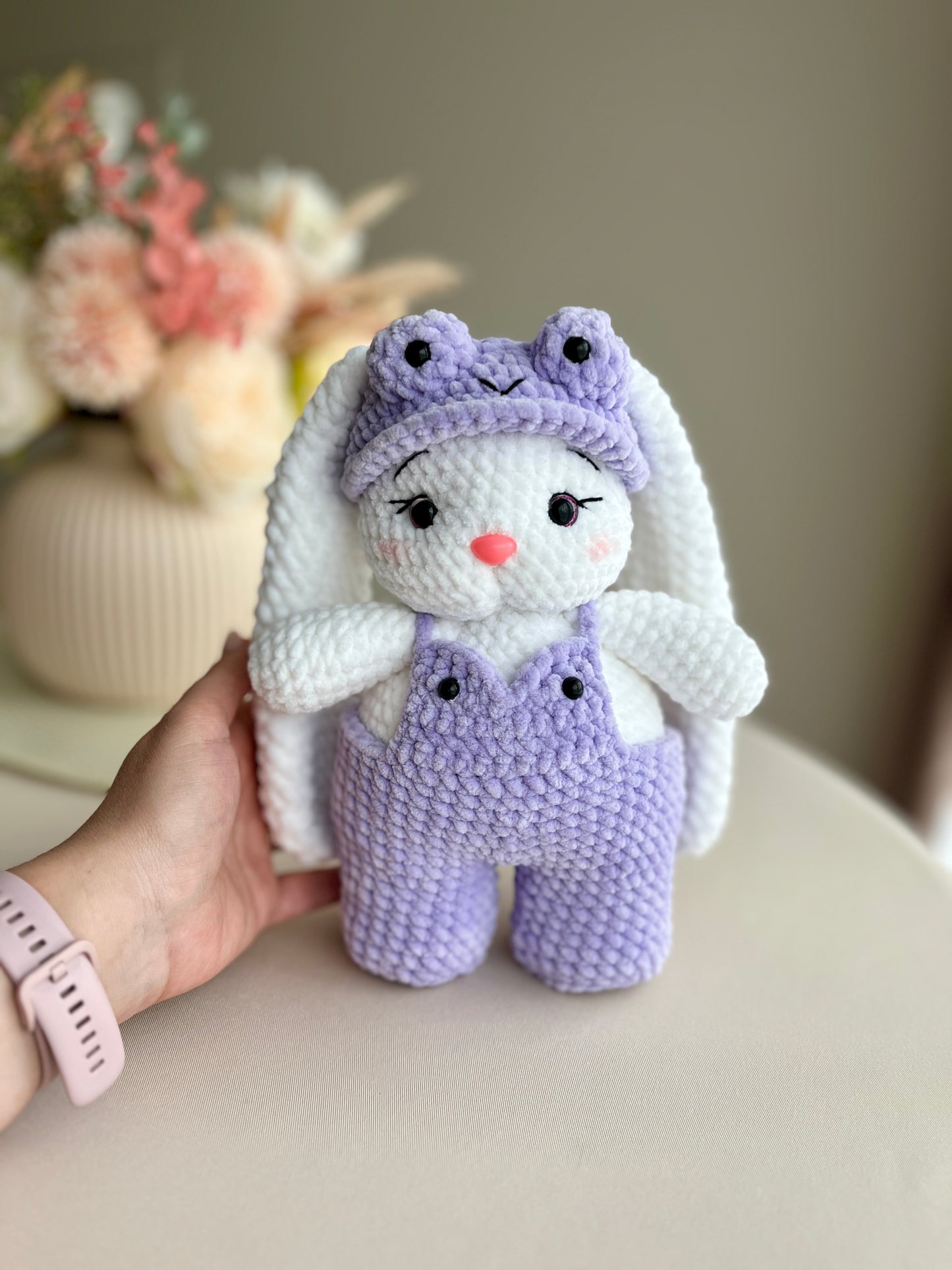 Crochet Bunny in Purple Costume