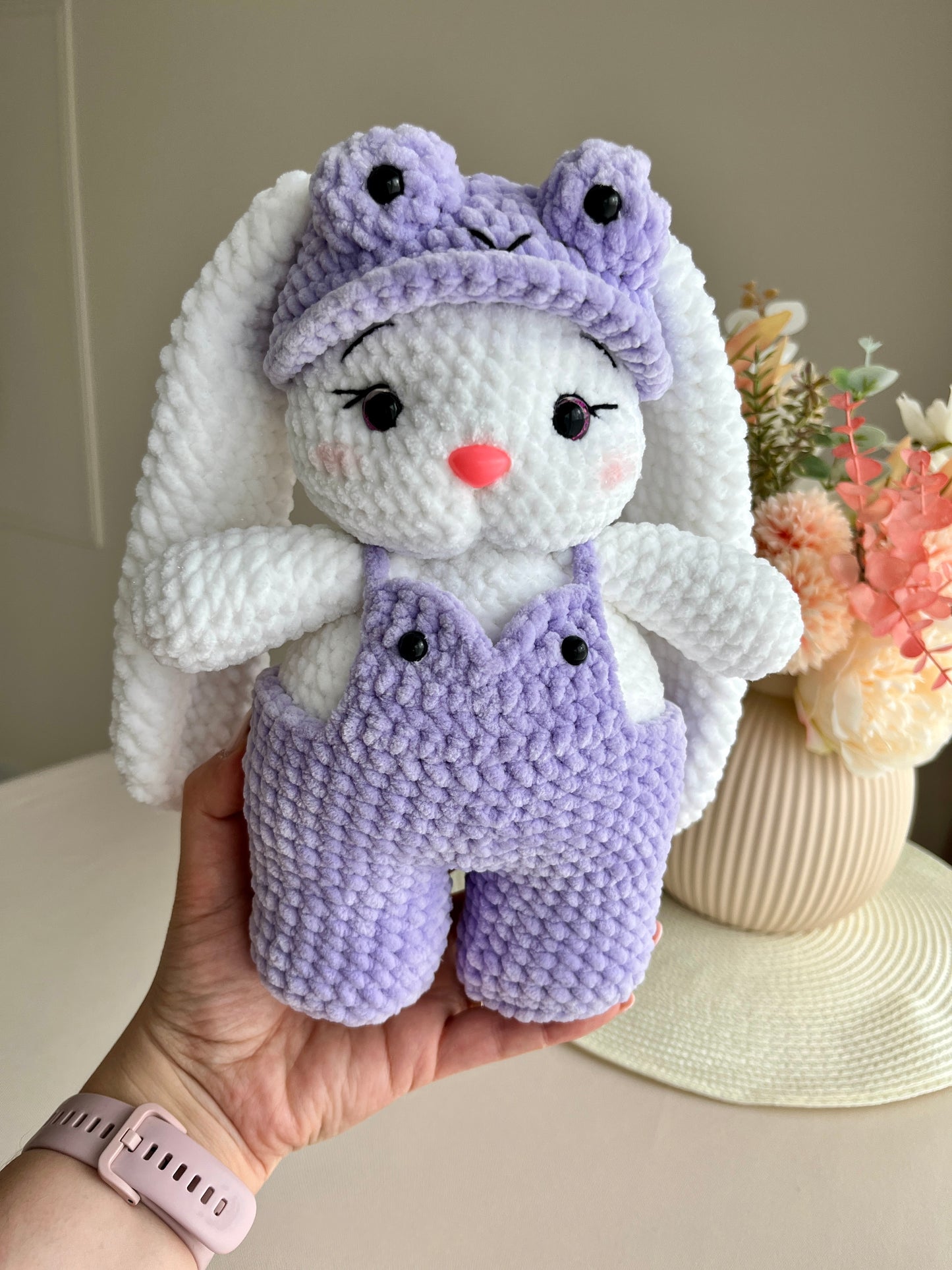Crochet Bunny in Purple Costume