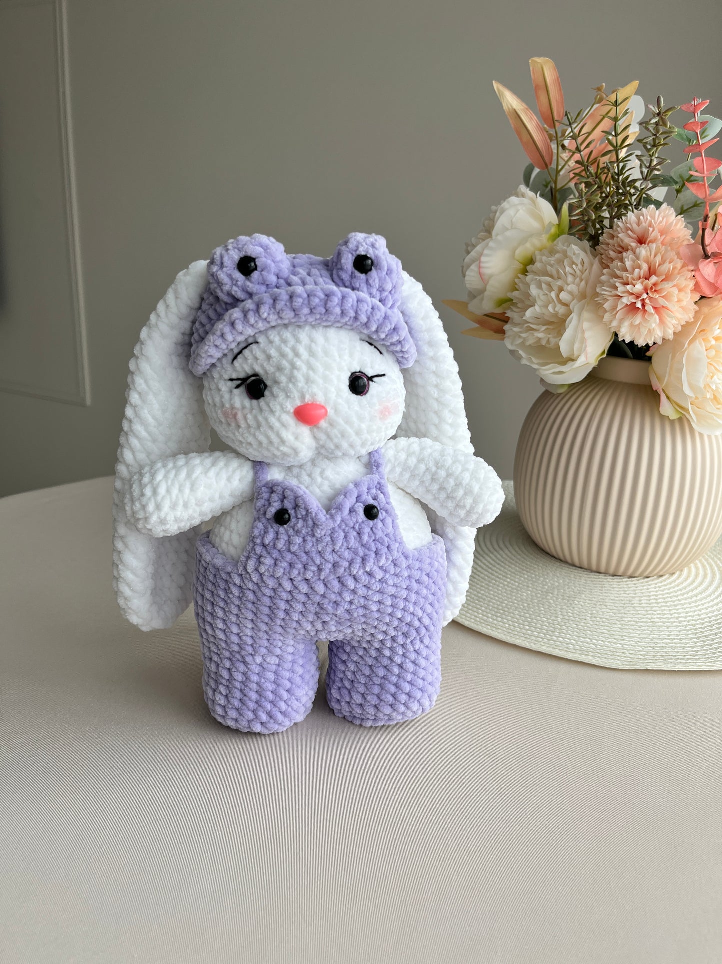 Crochet Bunny in Purple Costume