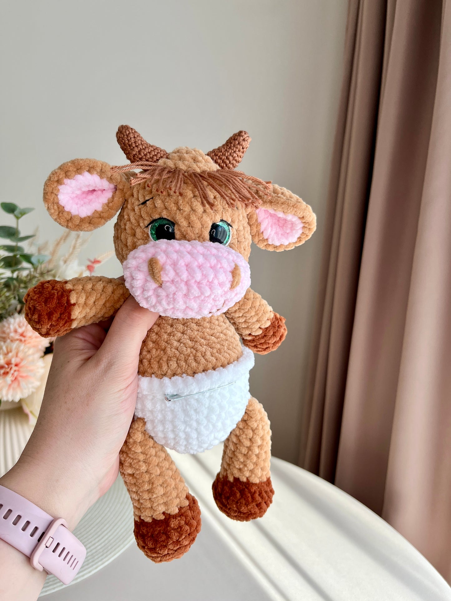 Crochet Baby Bull/ Taurus in a Diaper
