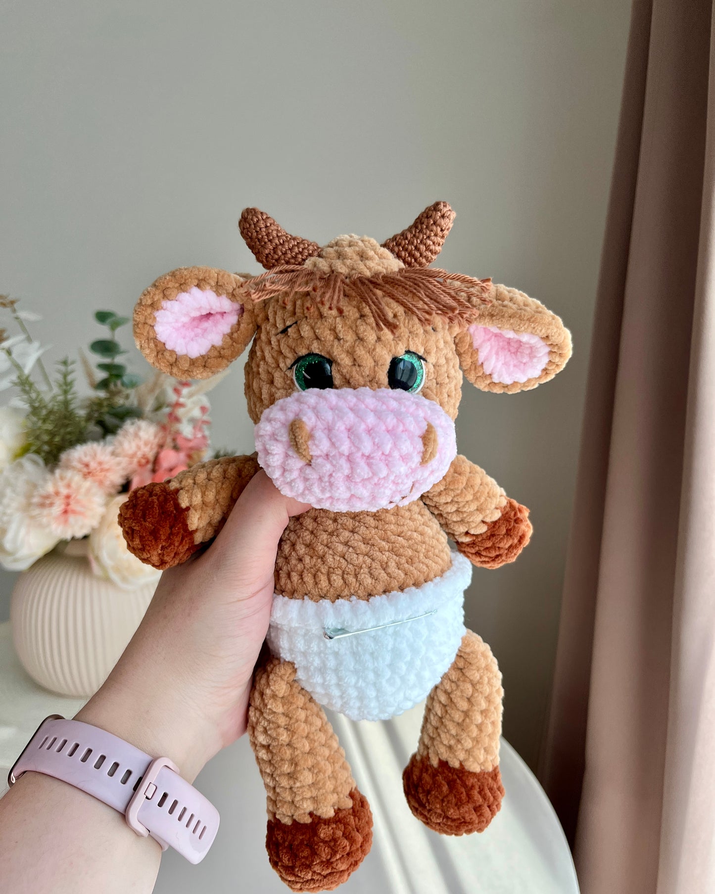 Crochet Baby Bull/ Taurus in a Diaper