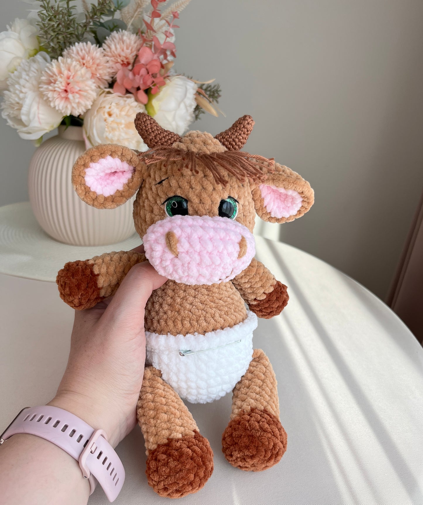 Crochet Baby Bull/ Taurus in a Diaper