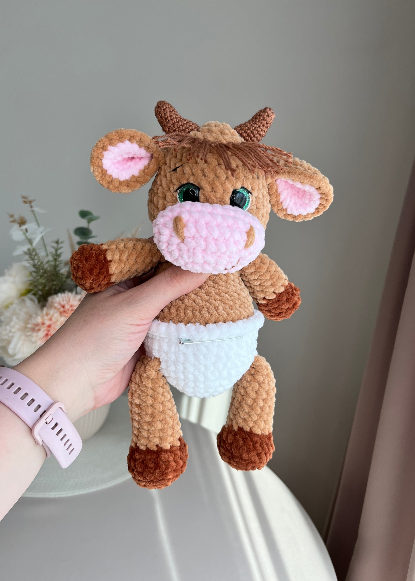 Crochet Baby Bull/ Taurus in a Diaper
