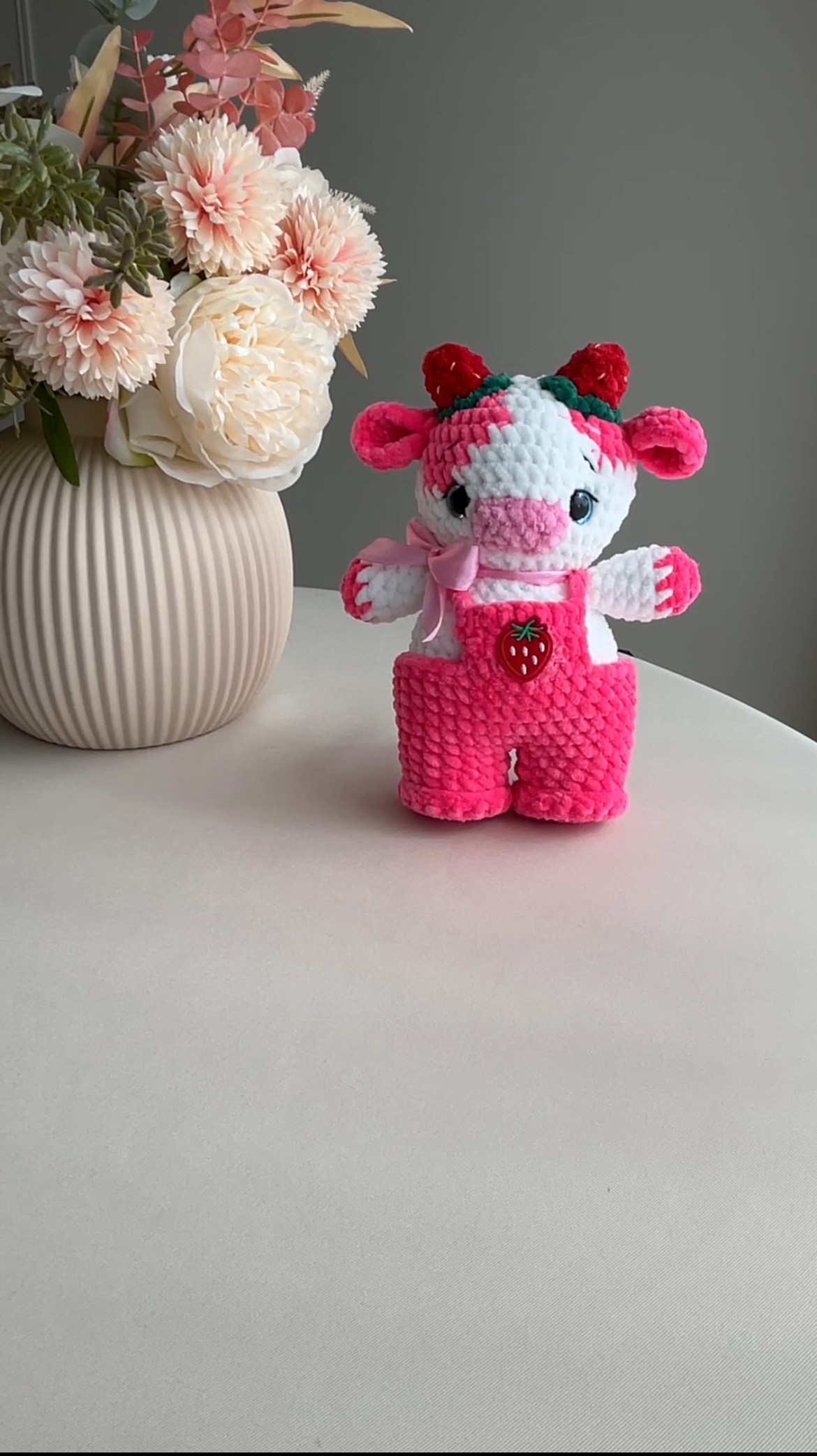 Crochet Strawberry Cow