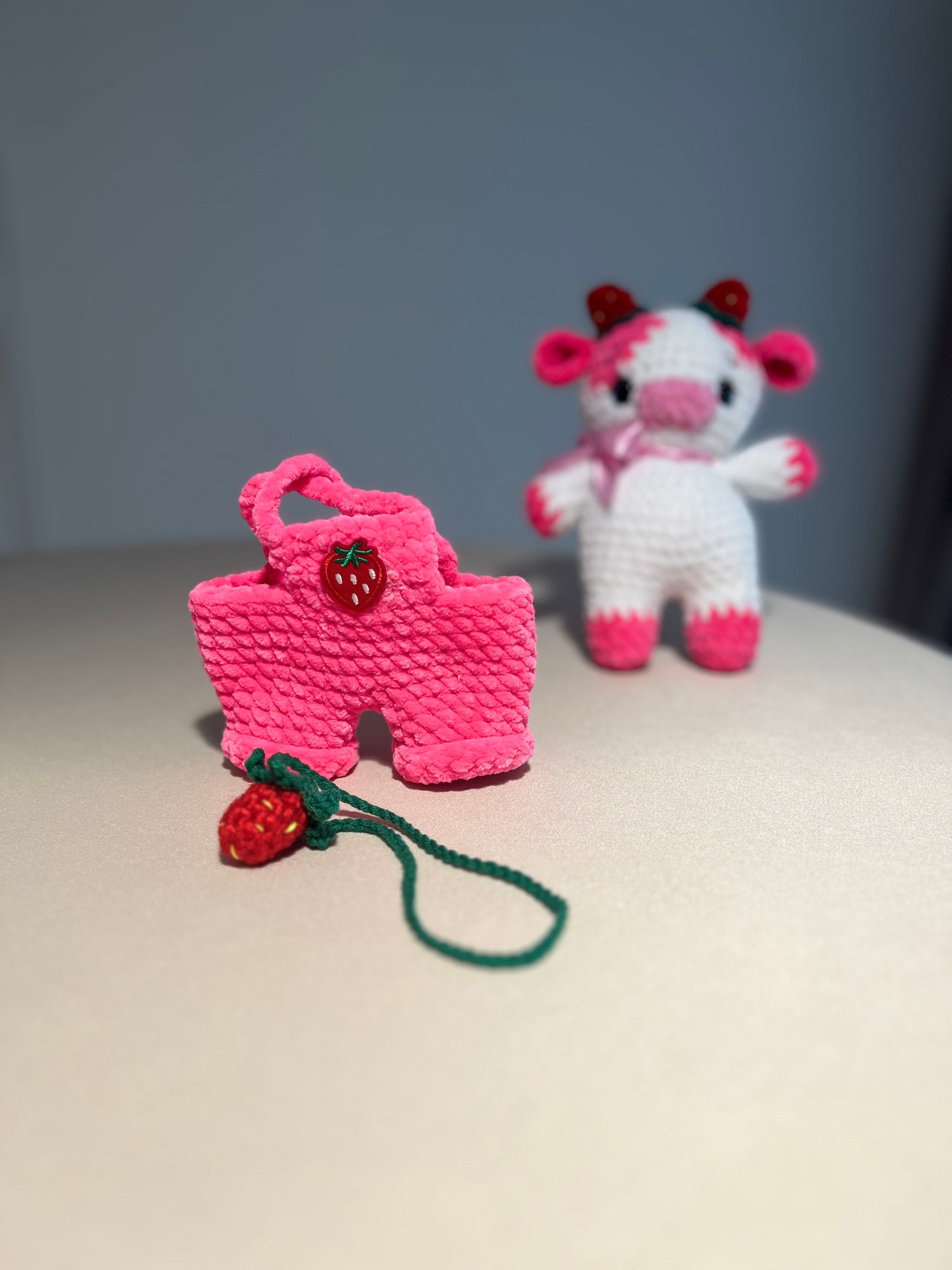 Crochet Strawberry Cow