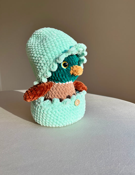 Crochet Duck and its Cozy Shell