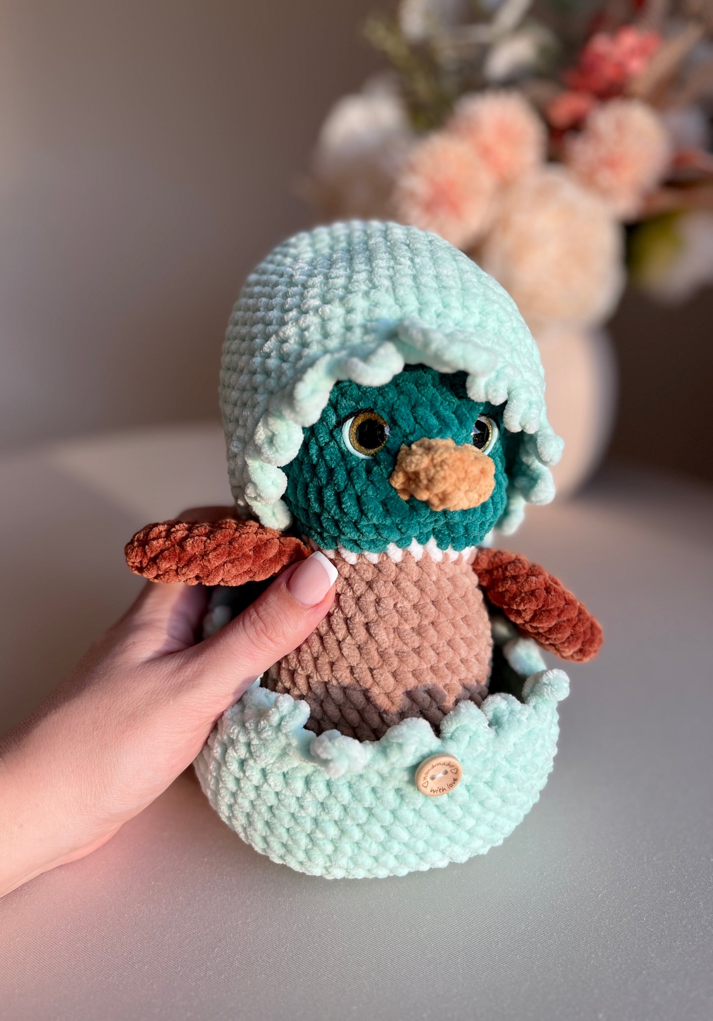 Crochet Duck and its Cozy Shell