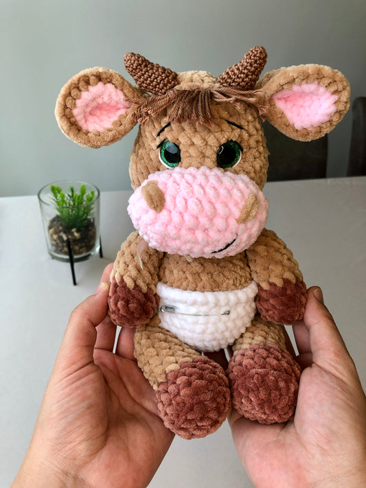 Crochet Baby Bull/ Taurus in a Diaper