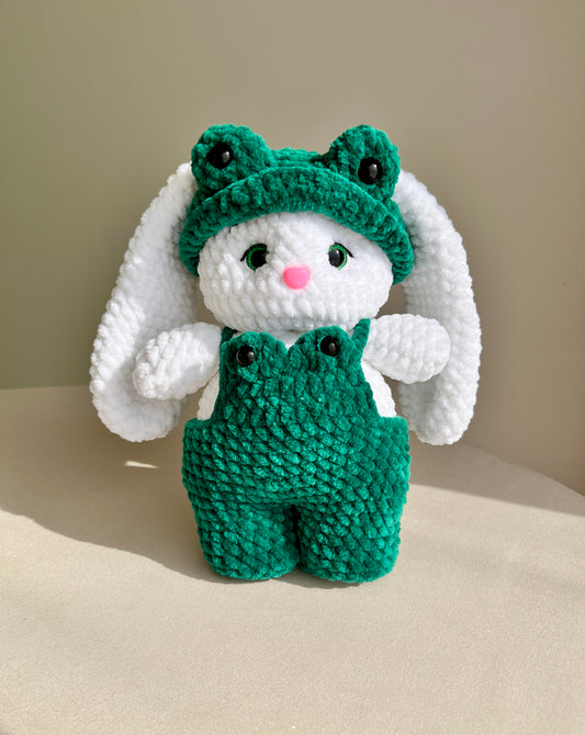 Crochet Bunny in a Frog Costume