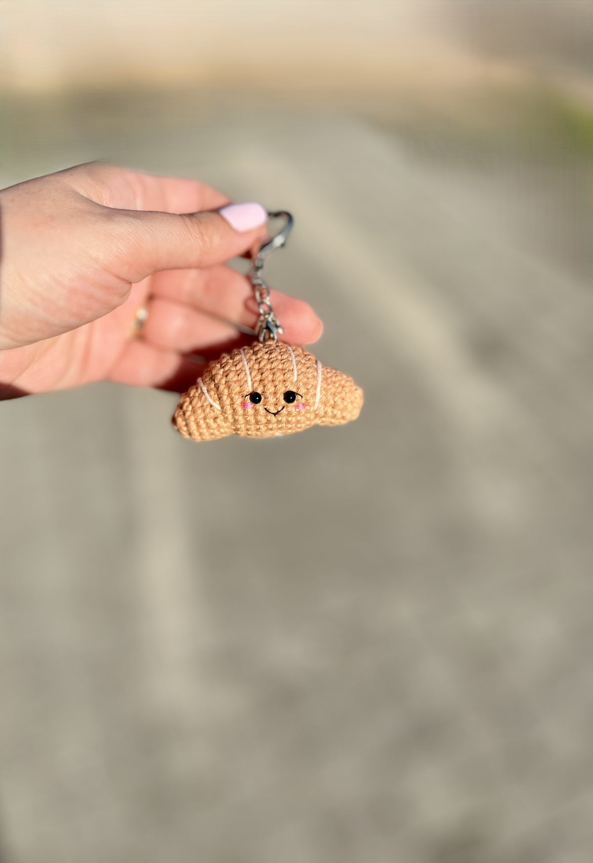 Crochet Croissant Keychain/Bag charm