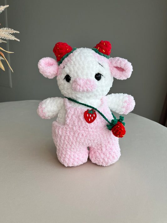 Crochet Puffy Strawberry Cow