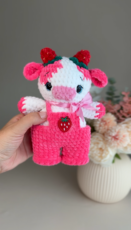 Crochet Strawberry Cow